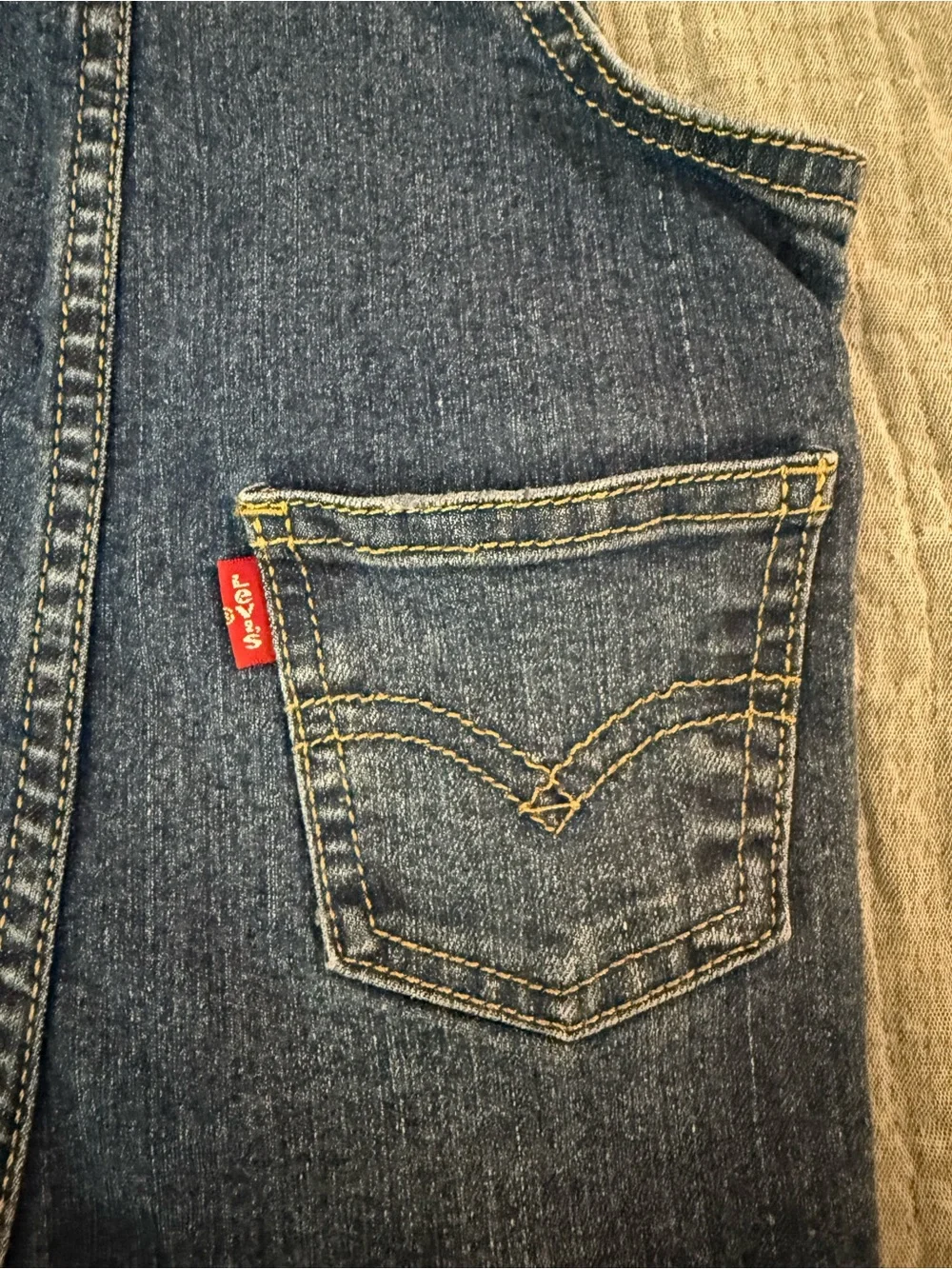 Levi's Dark Blue Denim Baby Overalls with Front Pocket